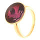 PIERŚCIONEK POZŁACANY 15MM FUCHSIA CRYSTAL XUPING 30823