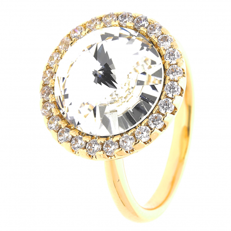PIERŚCIONEK POZŁACANY 16MM CRYSTAL XUPING 31000