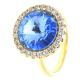 PIERŚCIONEK POZŁACANY 16MM SAPPHIRE LIHGT CRYSTAL XUPING 30998