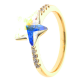 PIERŚCIONEK POZŁACANY 10MM AB CRYSTAL XUPING 31005