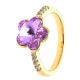 PIERŚCIONEK POZŁACANY 10MM AMETHYST CRYSTAL XUPING 31536