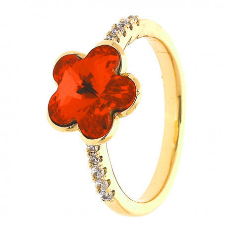 PIERŚCIONEK POZŁACANY 10MM LIGHT SIAM CRYSTAL XUPING 31537