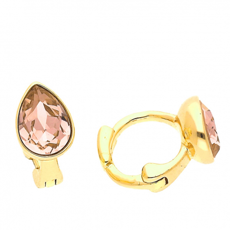 KOLCZYKI POZŁACANE 8/5MM LIGHT PEACH CRYSTAL XUPING 31649