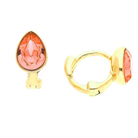 KOLCZYKI POZŁACANE 8/5MM FIREOPAL CRYSTAL XUPING 31653