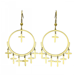 KOLCZYKI POZŁACANE 60/31MM S. STEEL TTM XUPING 31822