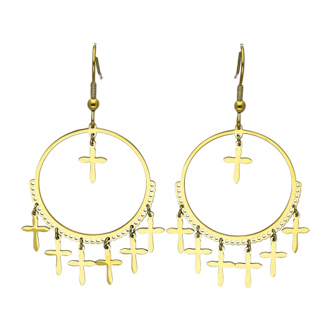 KOLCZYKI POZŁACANE 60/31MM S. STEEL TTM XUPING 31822