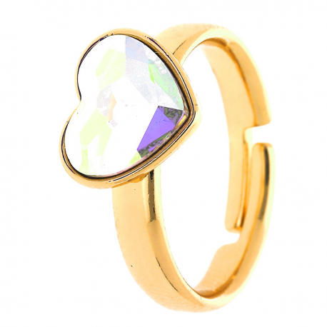 PIERŚCIONEK POZŁACANY 10MM AB CRYSTAL SWAROVSKI XUPING 31890