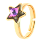 PIERŚCIONEK POZŁACANY 12MM ROSE CRYSTAL SWAROVSKI XUPING 31896