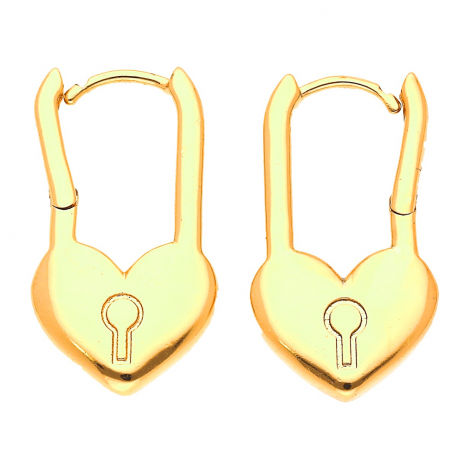 KOLCZYKI POZŁACANE 22/12/3MM ZŁOTA KŁÓDKA SERCE XUPING 32091