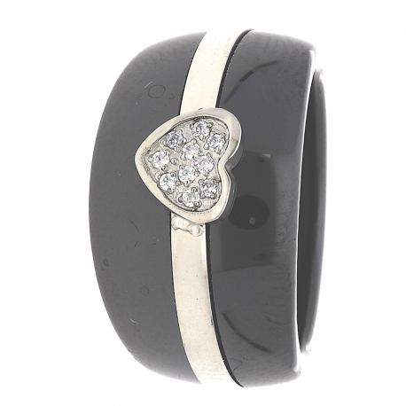 PIERŚCIONEK CERAMIC BLACK 13MM S. STEEL TTM XUPING 32519