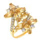 PIERŚCIONEK POZŁACANY 28 MM DWIE LILIE LUXURY XUPING 32925