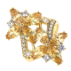 PIERŚCIONEK POZŁACANY 28 MM DWIE LILIE LUXURY XUPING 32925
