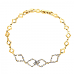 BRANSOLETKA POZŁACANA 18,5-17CM/8MM ROMBY XUPING 33222