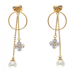 KOLCZYKI POZŁACANE 58/17MM BRYLANTOWE KONICZYNKI XUPING 33295