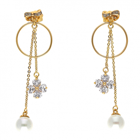 KOLCZYKI POZŁACANE 58/17MM BRYLANTOWE KONICZYNKI XUPING 33295