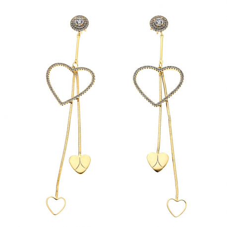 KOLCZYKI POZŁACANE 93/22MM SERCA XUPING 33297