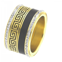 PIERŚCIONEK POZŁACANY 12MM S. STEEL TTM XUPING 33599