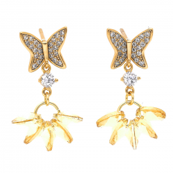 KOLCZYKI POZŁACANE 22/12MM MOTYLKI XUPING 33741