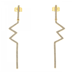 KOLCZYKI POZŁACANE 61/9 MM LUXURY BRYLANTOWY ZYGZAK XUPING 34181