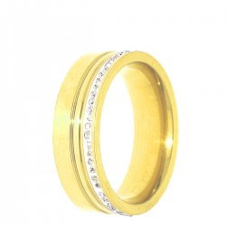 PIERŚCIONEK POZŁACANY 6MM S. STEEL TTM XUPING 34218