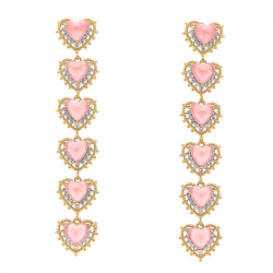 KOLCZYKI POZŁACANE 68/12MM PUDEROWY RÓŻ XUPING 35676