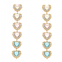 KOLCZYKI POZŁACANE 68/12MM BIAŁY PUDER I SZMARAGDY XUPING 35677