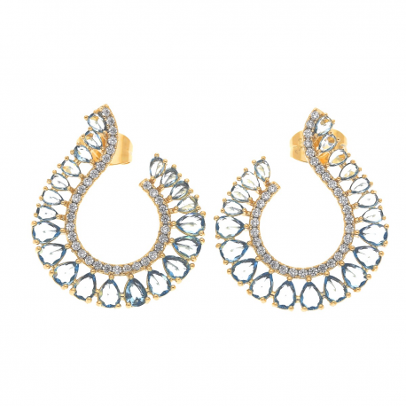 KOLCZYKI POZŁACANE 28/24MM LUXURY XUPING 35680