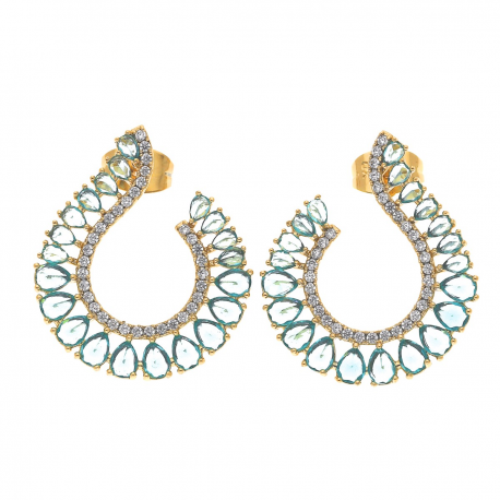 KOLCZYKI POZŁACANE 28/24MM LUXURY XUPING 35682