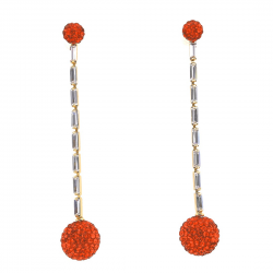 KOLCZYKI POZŁACANE 69/12 MM RED BALL XUPING 36056