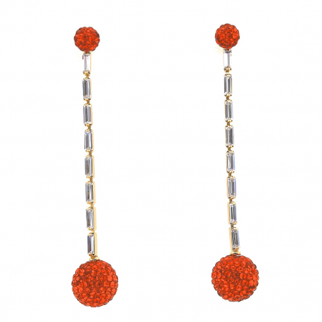 KOLCZYKI POZŁACANE 69/12 MM RED BALL XUPING 36056