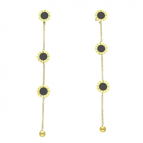 KOLCZYKI POZŁACANE 78/8 MM S. STEEL TTM XUPING 36445