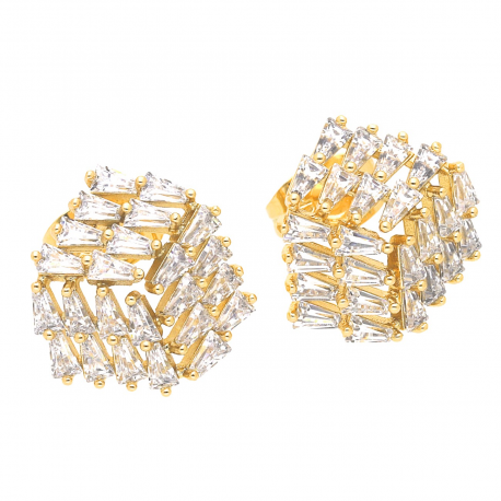 KOLCZYKI POZŁACANE 16/14MM TRZY ŚCIANY SZEŚCIANU XUPING 36697