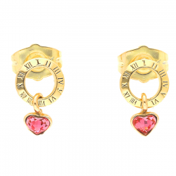 KOLCZYKI POZŁACANE 13/8MM ROSE CRYSTAL XUPING 36803
