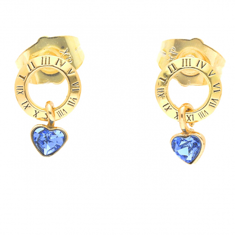 KOLCZYKI POZŁACANE 13/8MM SAPPHIRE LIGHT CRYSTAL XUPING 36804