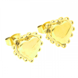 KOLCZYKI POZŁACANE 11/12MM S. STEEL TTM XUPING 37039