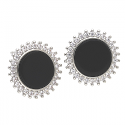 KOLCZYKI RODOWANE 15MM 925 POST LUXURY 37199