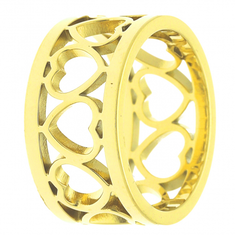 PIERŚCIONEK POZŁACANY 10MM S.STEEL TTM XUPING 37268