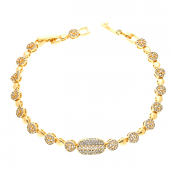 BRANSOLETKA POZŁACANA 19-17 CM 7,5MM LUXURY XUPING 37475