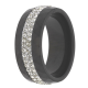 CERAMIC RING 8MM BLACK AND WHITE STONE XUPING 37507