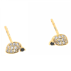 KOLCZYKI POZŁACANE 4,5/6,5MM BRYLANTOWE JEŻYKI XUPING 37649