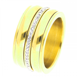 PIERŚCINEK POZŁACANY 10 MM OBROTOWY S. STEEL TTM XUPING 38258