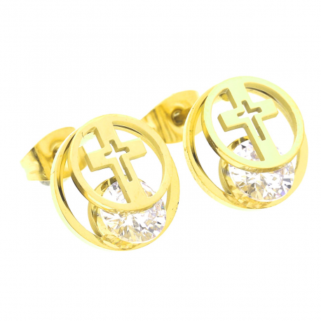 KOLCZYKI POZŁACANE 12 MM S. STEEL TTM XUPING 38380