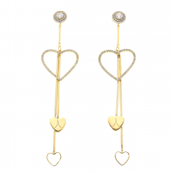 KOLCZYKI POZŁACANE 94/22 MM TRZY SERCA XUPING 38605