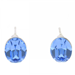 KOLCZYKI RODOWANE 10/8 MM LIGHT SAPPHIRE CRYSTAL XUPING 38790
