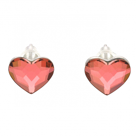 KOLCZYKI RODOWANE 8,5/10 MM FUCHSIA CRYSTAL XUPING 38796