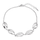 BRANSOLETKA RODOWANA 20+3 CM SREBRNE MUSZELKI XUPING 39465