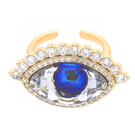 PIERŚCIONEK POZŁACANY 17 MM EYE CRYSTAL XUPING 39502