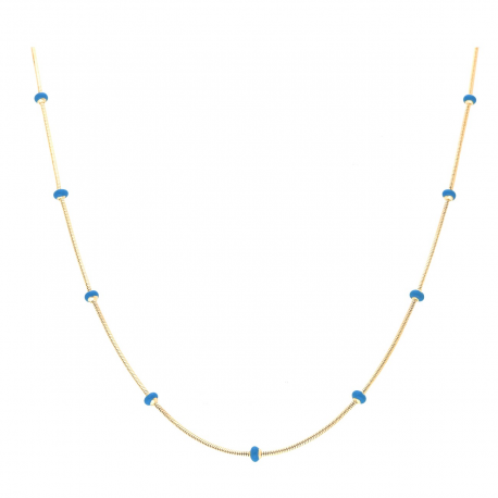 CELEBRYTKA POZŁACANA 60 CM 4/1 MM NIEBIESKIE KORALIKI XUPING 39742