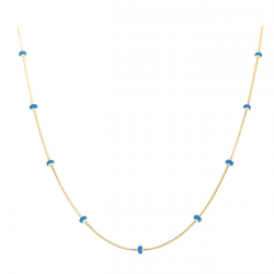 CELEBRYTKA POZŁACANA 50 CM 4/1 MM NIEBIESKIE KORALIKI XUPING 39743