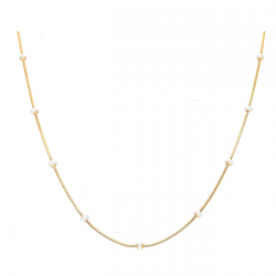 CELEBRYTKA POZŁACANA 50 CM 4/1 MM BIAŁE KORALIKI XUPING 39746